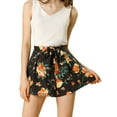 thumbnail image 1 of DARING DIVA Juniors Self Bow Tie Elastic High Waist Summer Beach Culottes Shorts, 1 of 6