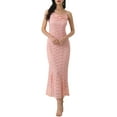 thumbnail image 1 of DARING DIVA Women's Cowl Neck Spaghetti Strap Formal Cocktail Dress S Pink, 1 of 6