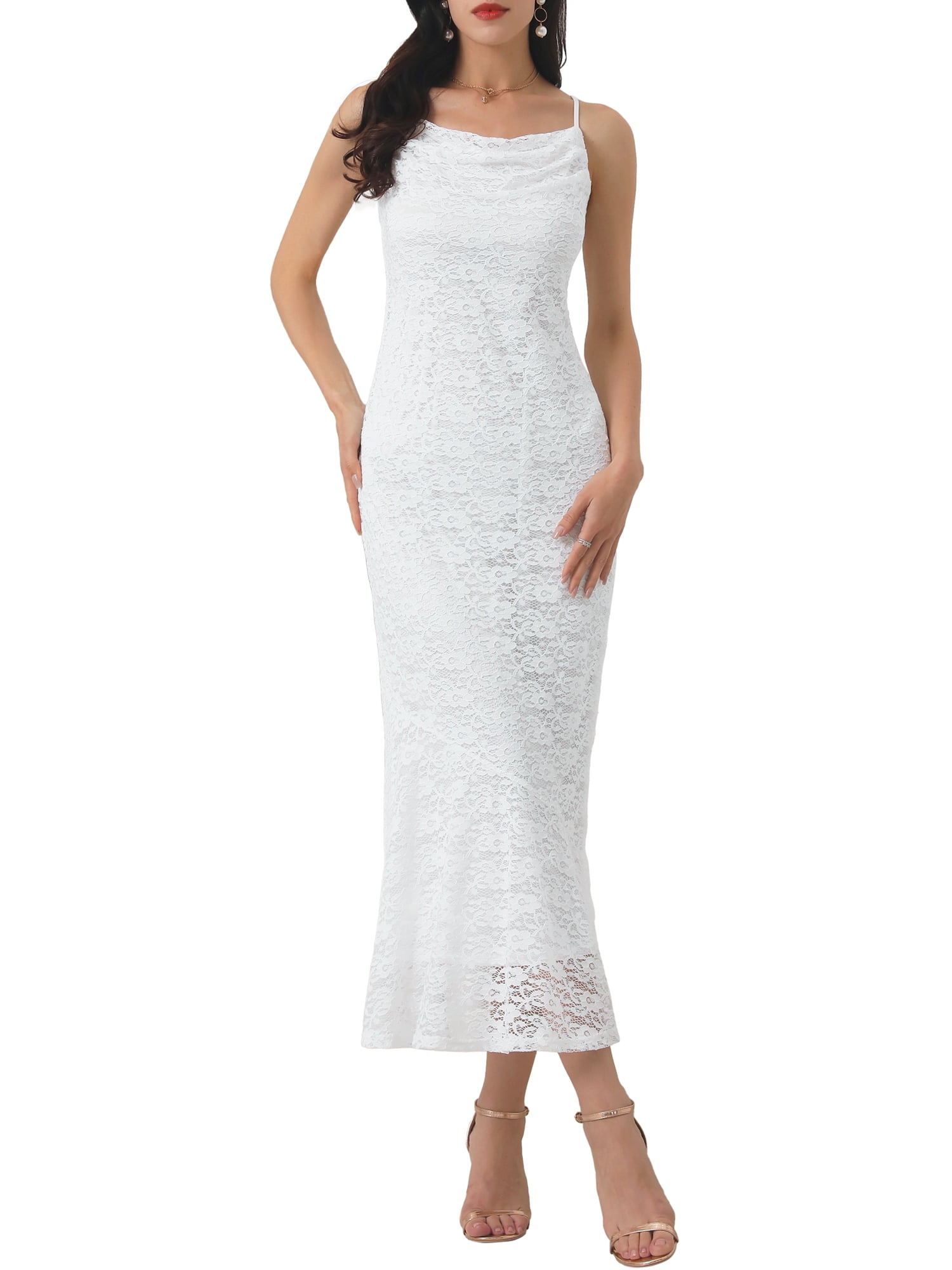 NECK TIE WHITE COCKTAIL DRESS