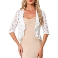 thumbnail image 1 of DARING DIVA Women's Lace Shrug Ruffle Cardigan Open Front Half Sleeve Bolero XL White, 1 of 6
