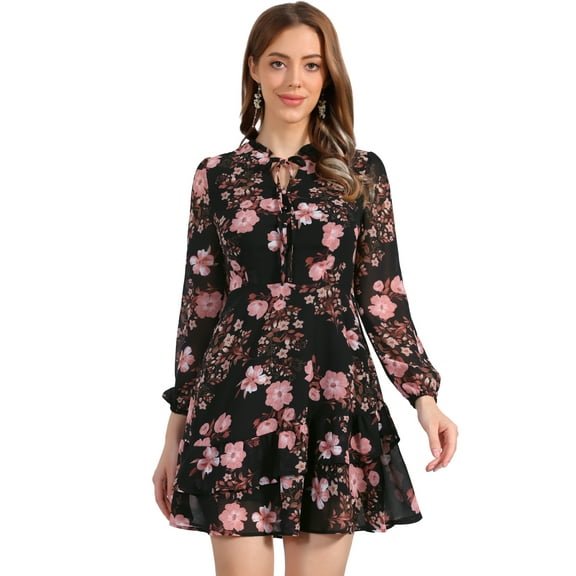 DARING DIVA Layered Tiered Semi Sheer Chiffon Mini Dress S Black