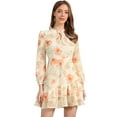 thumbnail image 1 of DARING DIVA Layered Tiered Semi Sheer Chiffon Mini Dress S CreamYellow, 1 of 6