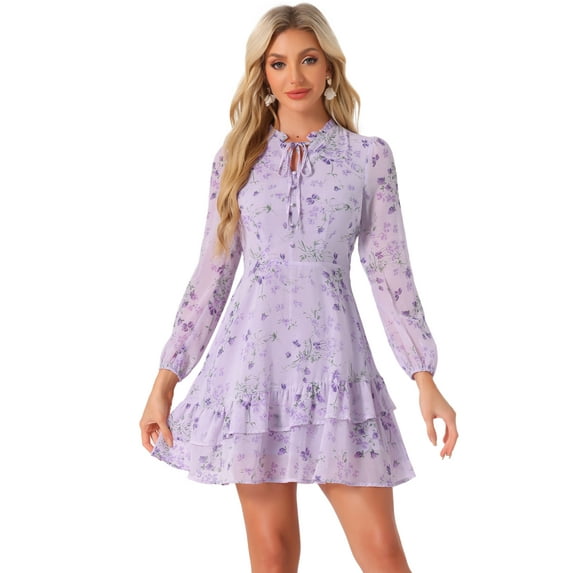 DARING DIVA Layered Tiered Semi Sheer Chiffon Mini Dress S Light Purple