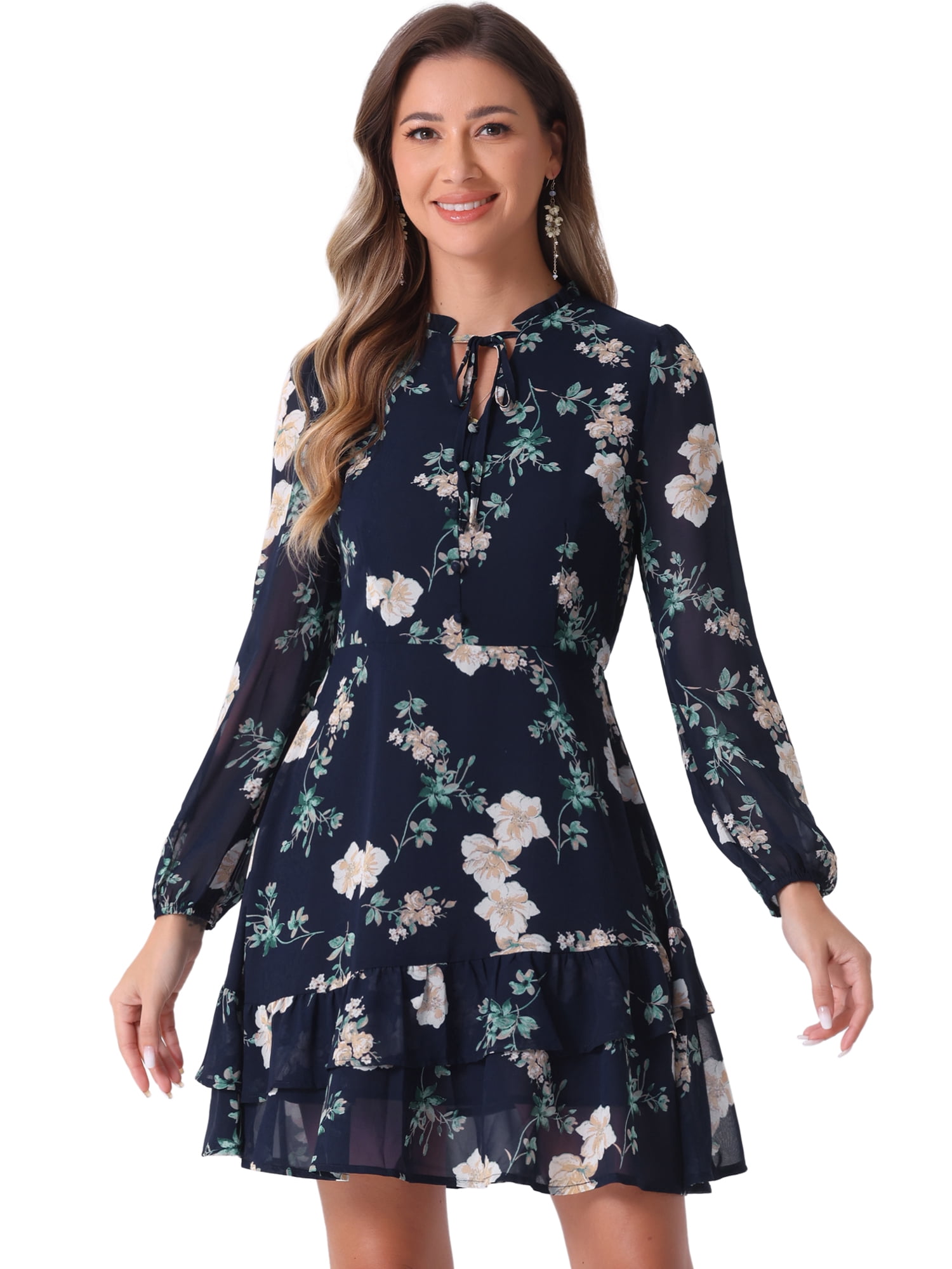 DARING DIVA Layered Tiered Semi Sheer Chiffon Mini Dress XL Navy Blue