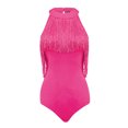 thumbnail image 1 of DARING DIVA Leotard Sleeveless Concert Fringe Bodysuit XL Hot Pink, 1 of 6