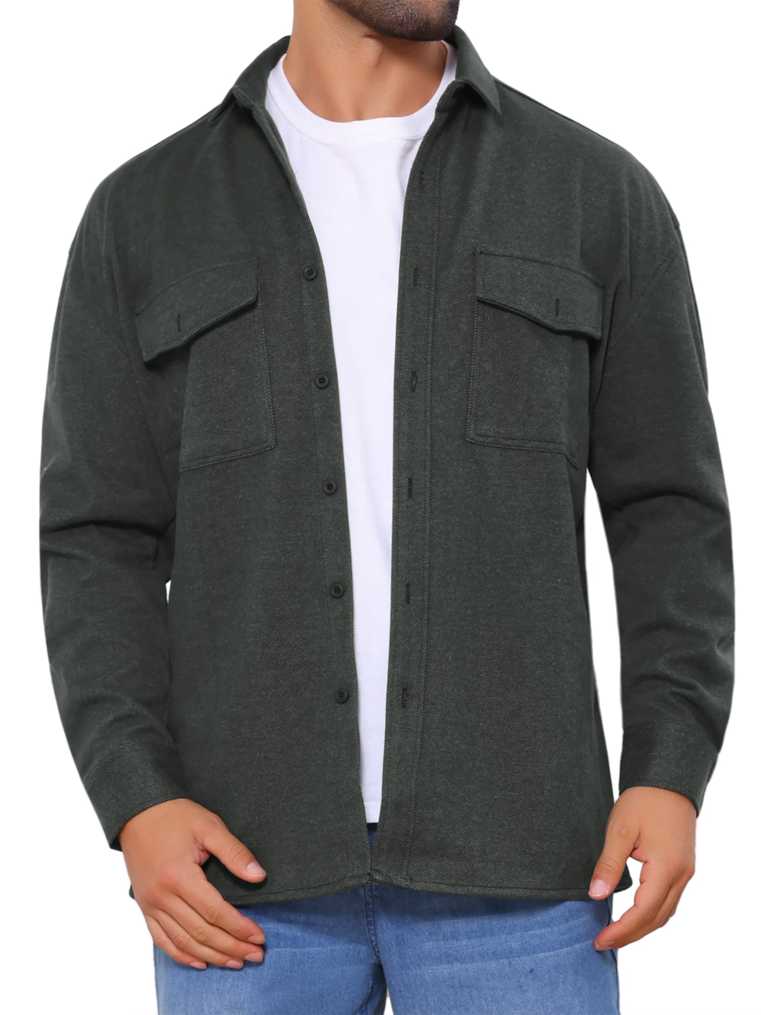 DARING DIVA Long Sleeve Button Solid Color Casual Work Jacket M Dark Gray