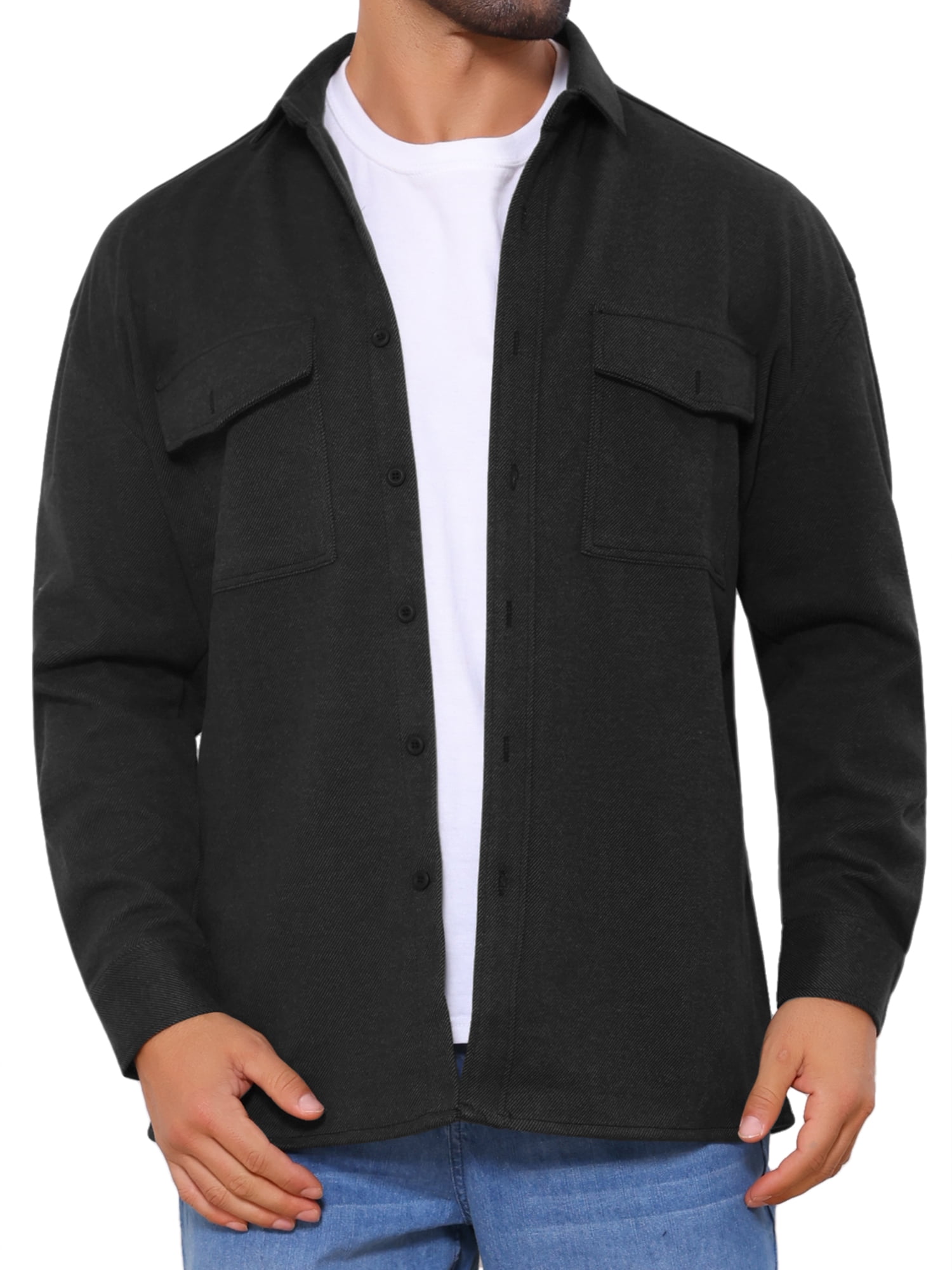 DARING DIVA Long Sleeve Button Solid Color Casual Work Jacket XL Black