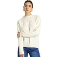 thumbnail image 1 of DARING DIVA Long Sleeve Pullover Tops Knit Crew Neck Sweater L White, 1 of 6