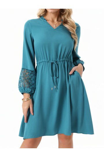 knee length dresses for ladies Walmart Frontwalk Fall Dresses For Women 2024 Lapel Neck Button Long S   VinNews Recommendations