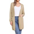 thumbnail image 1 of DARING DIVA Long Sweater Lightweight Knit Cardigans XS Khaki, 1 of 6