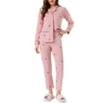 thumbnail image 1 of DARING DIVA Lounge Set Cotton Button Up Cute Print Pajama Set XS Triangle, 1 of 7