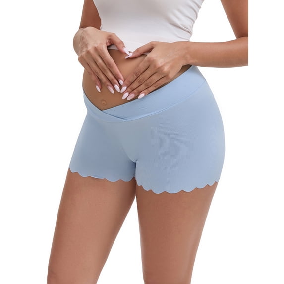 DARING DIVA Maternity Shaping Shorts Underwear Postpartum Boyshorts L Blue
