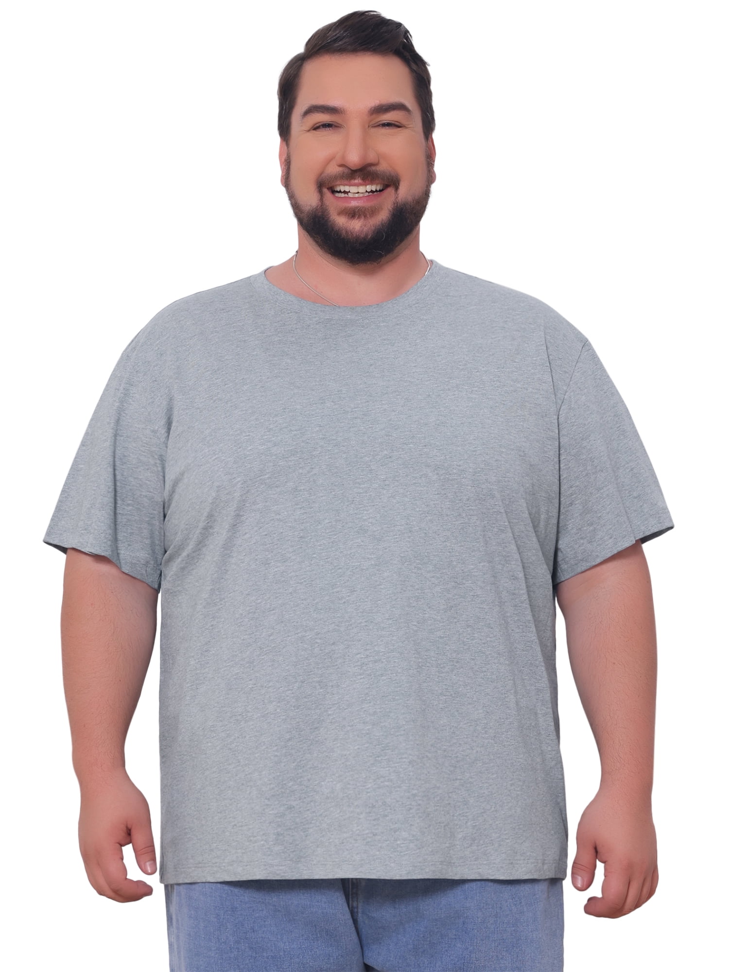 DARING DIVA Men's 100% Cotton Short Sleeves T-Shirt 2XL Light Gray