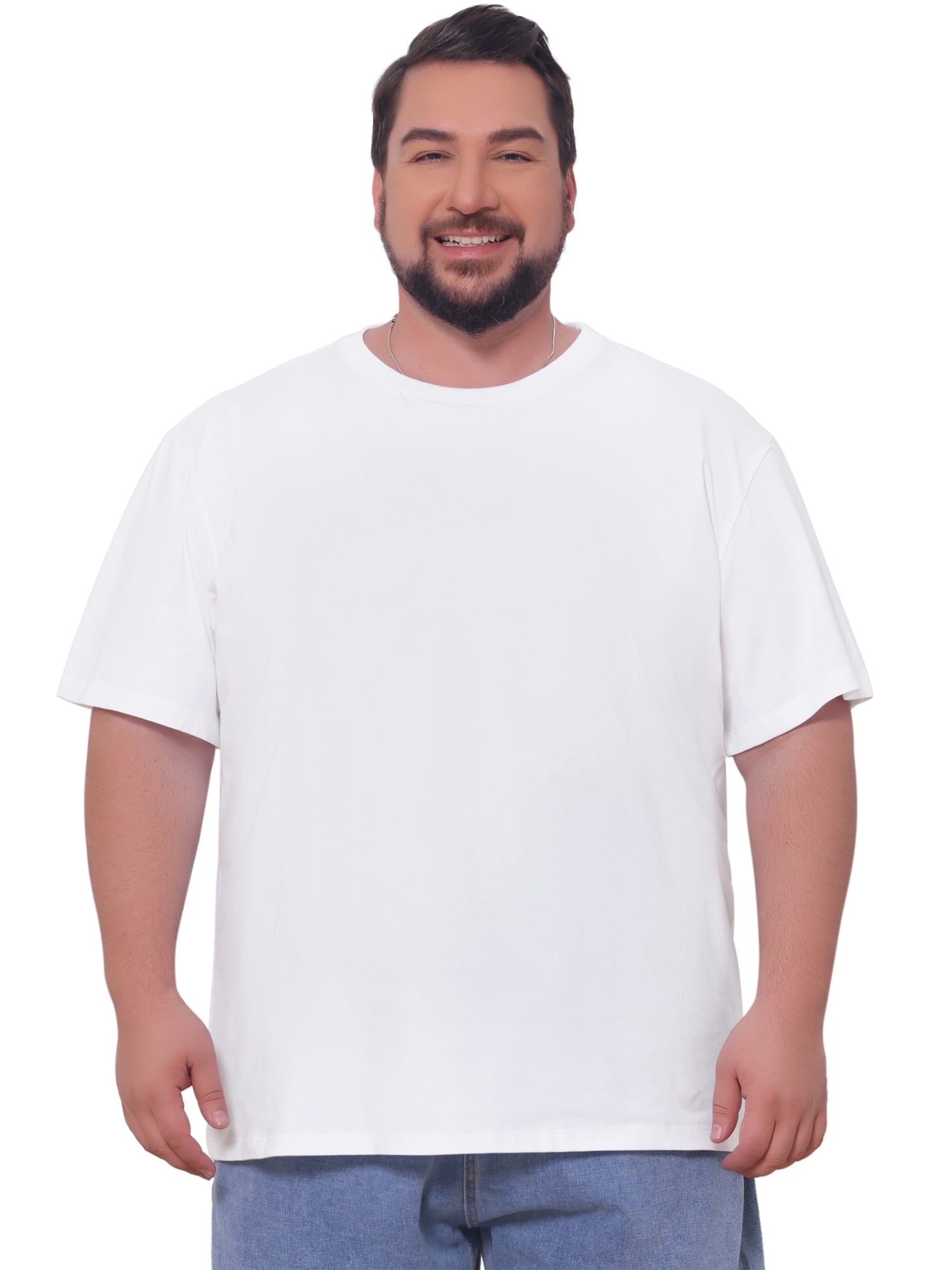 DARING DIVA Men's 100% Cotton Short Sleeves T-Shirt 4XL White
