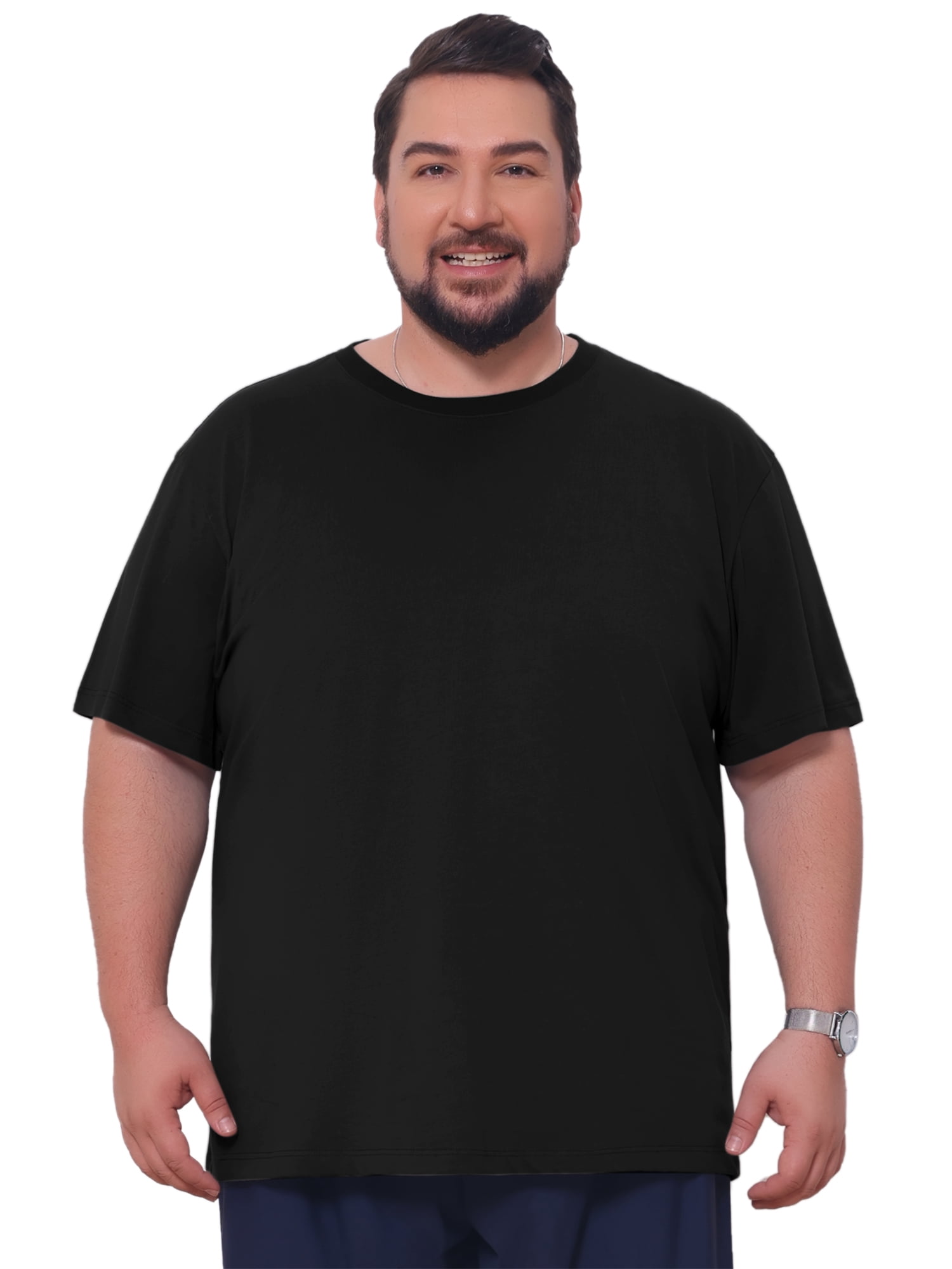 DARING DIVA Men's 100% Cotton Short Sleeves T-Shirt 6XL Black