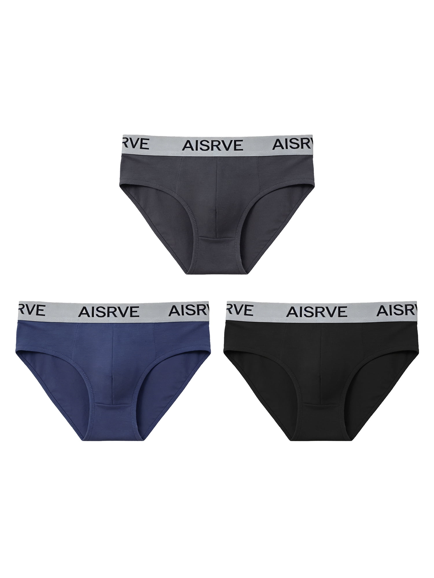 DARING DIVA Men's Athletic Mid-Waisted Briefs 32 1 Black 1 Dark Gray 1 Dark Blue