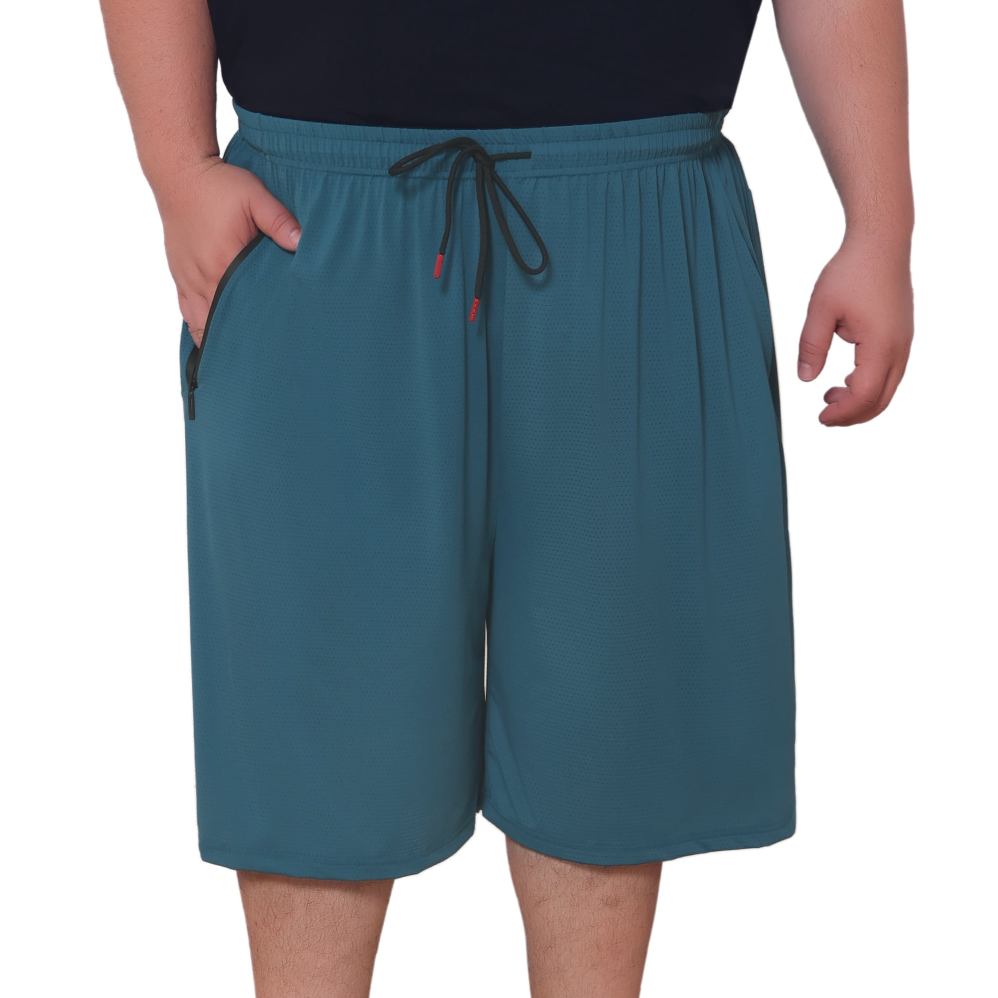 DARING DIVA Men's Big Tall Athletic Shorts with Zipper Pockets 2XL Blue