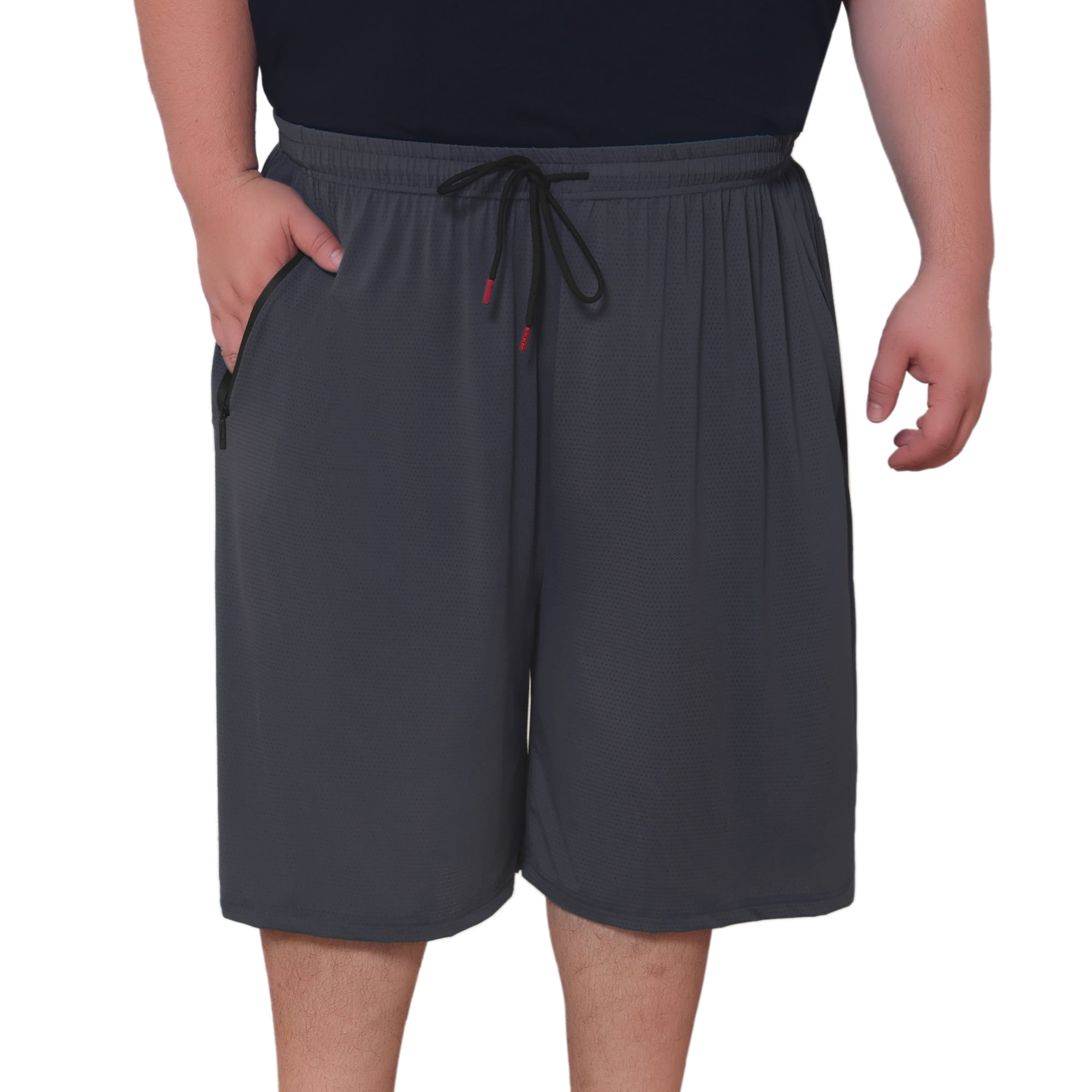 DARING DIVA Men's Big Tall Athletic Shorts with Zipper Pockets XL Gray