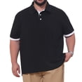 thumbnail image 1 of DARING DIVA Men's Big Tall Business Short Sleeve Office Knitted Golf Shirts XL Black, 1 of 7