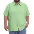 thumbnail image 1 of DARING DIVA Men's Big Tall Casual Short Sleeve Button Down Shirts 3XL Light Green, 1 of 7