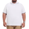 thumbnail image 1 of DARING DIVA Men's Big Tall Contrast Trim Short Sleeve Work Office Golf Shirts 2XL White, 1 of 7