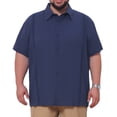 thumbnail image 1 of DARING DIVA Men's Big Tall Summer Casual Short Sleeve Button Down Shirts XL Dark Blue, 1 of 7