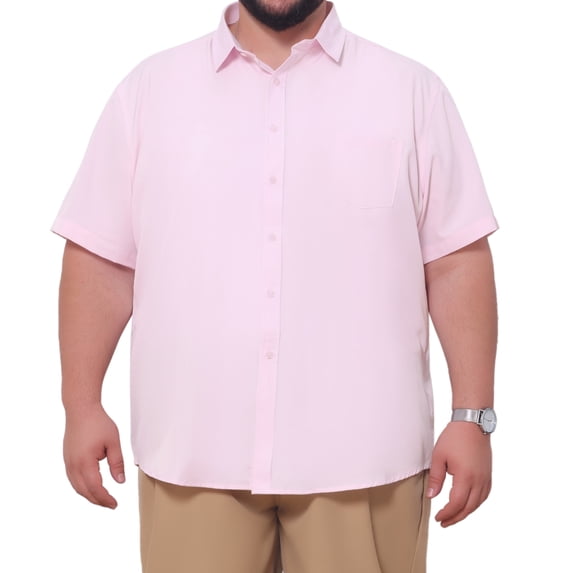DARING DIVA Men's Big and Tall Business Dress Shirt with Chest Pocket 3XL Pink