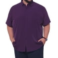 thumbnail image 1 of DARING DIVA Men's Big and Tall Business Dress Shirt with Chest Pocket 4XL Dark Purple, 1 of 7
