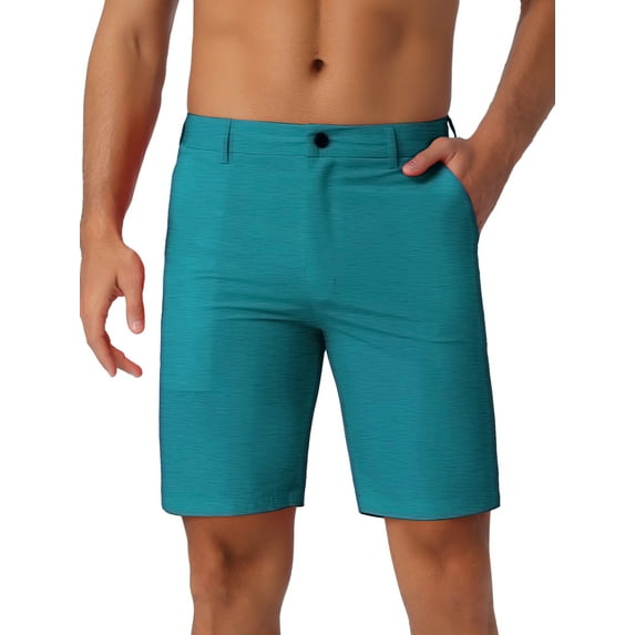 DARING DIVA Men's Casual Lightweight Flat Front Board Shorts 32 Green