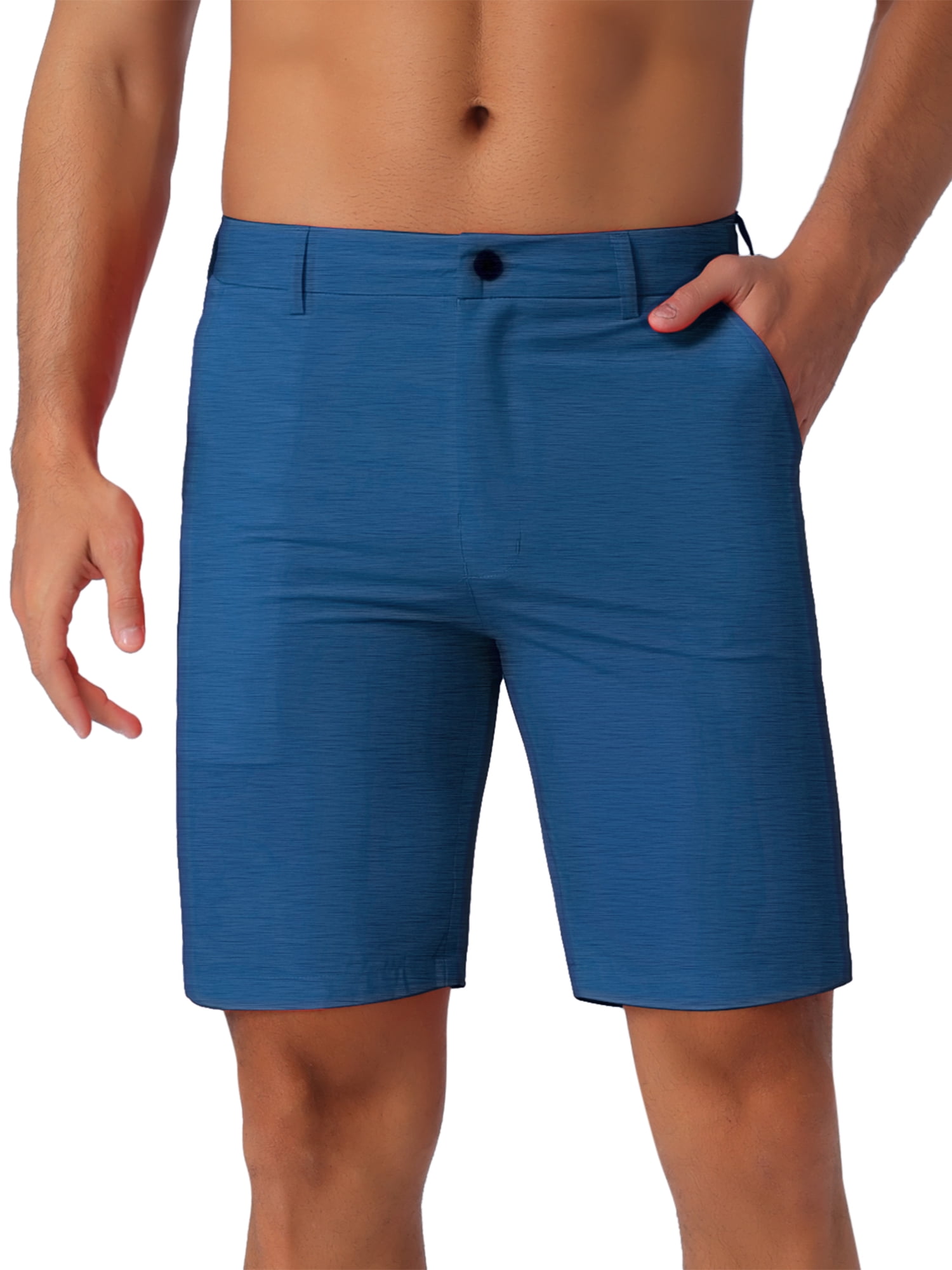 DARING DIVA Men's Casual Lightweight Flat Front Board Shorts 36 Blue