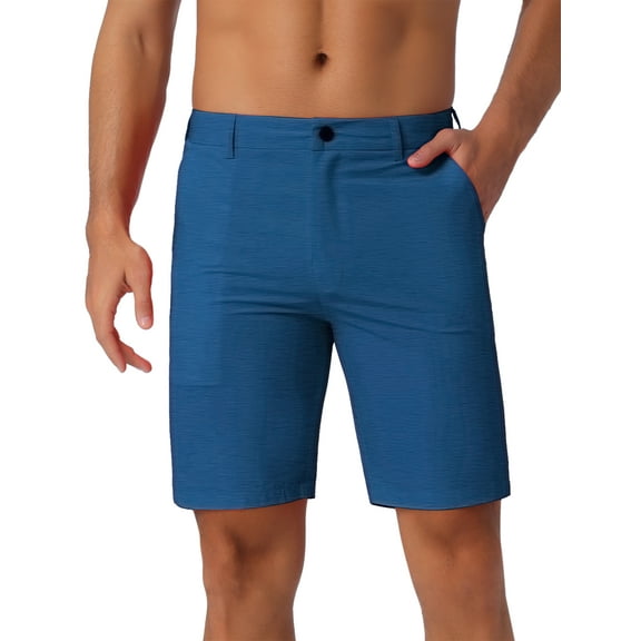 DARING DIVA Men's Casual Lightweight Flat Front Board Shorts 36 Blue