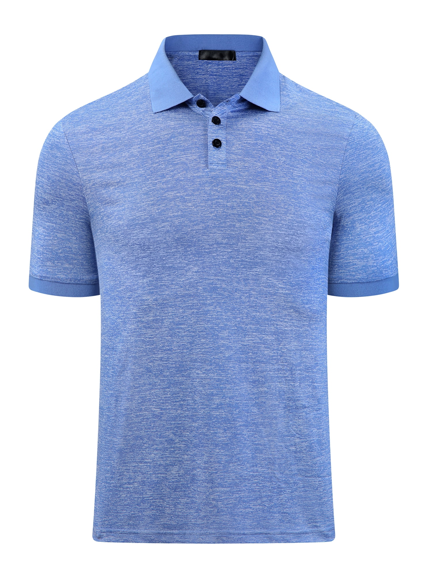 DARING DIVA Men's Casual Stretch Athletic Short Sleeve Heathered Golf Polo Shirt 2XL Blue