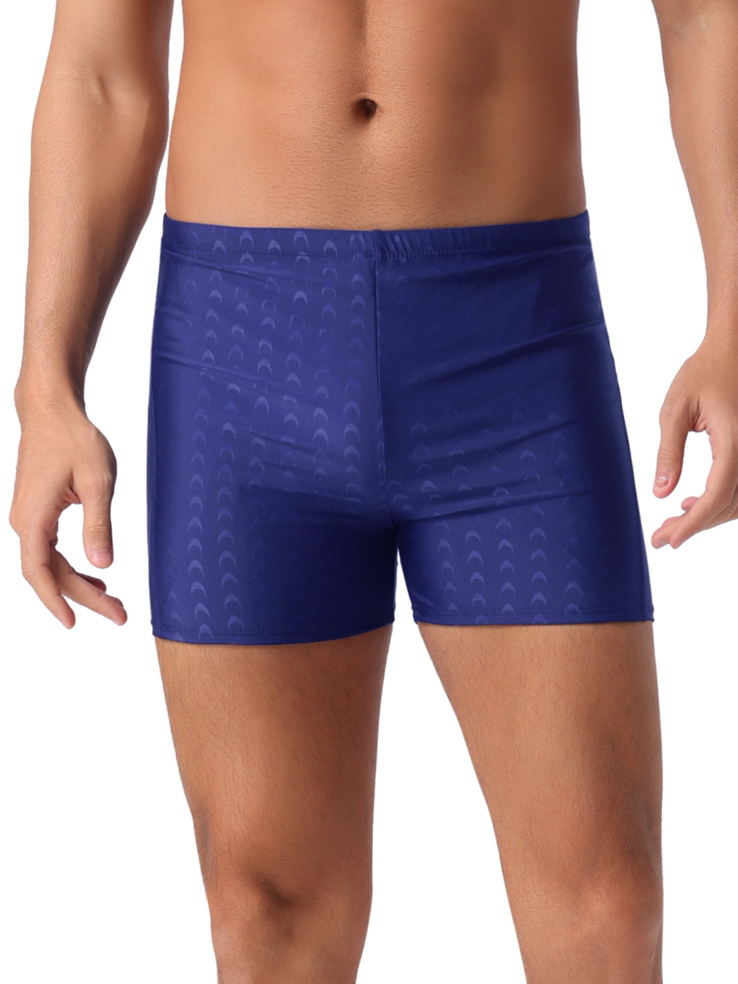 DARING DIVA Men's Casual Summer Elastic Waist Swimming Training Swim Trunks 28 Blue