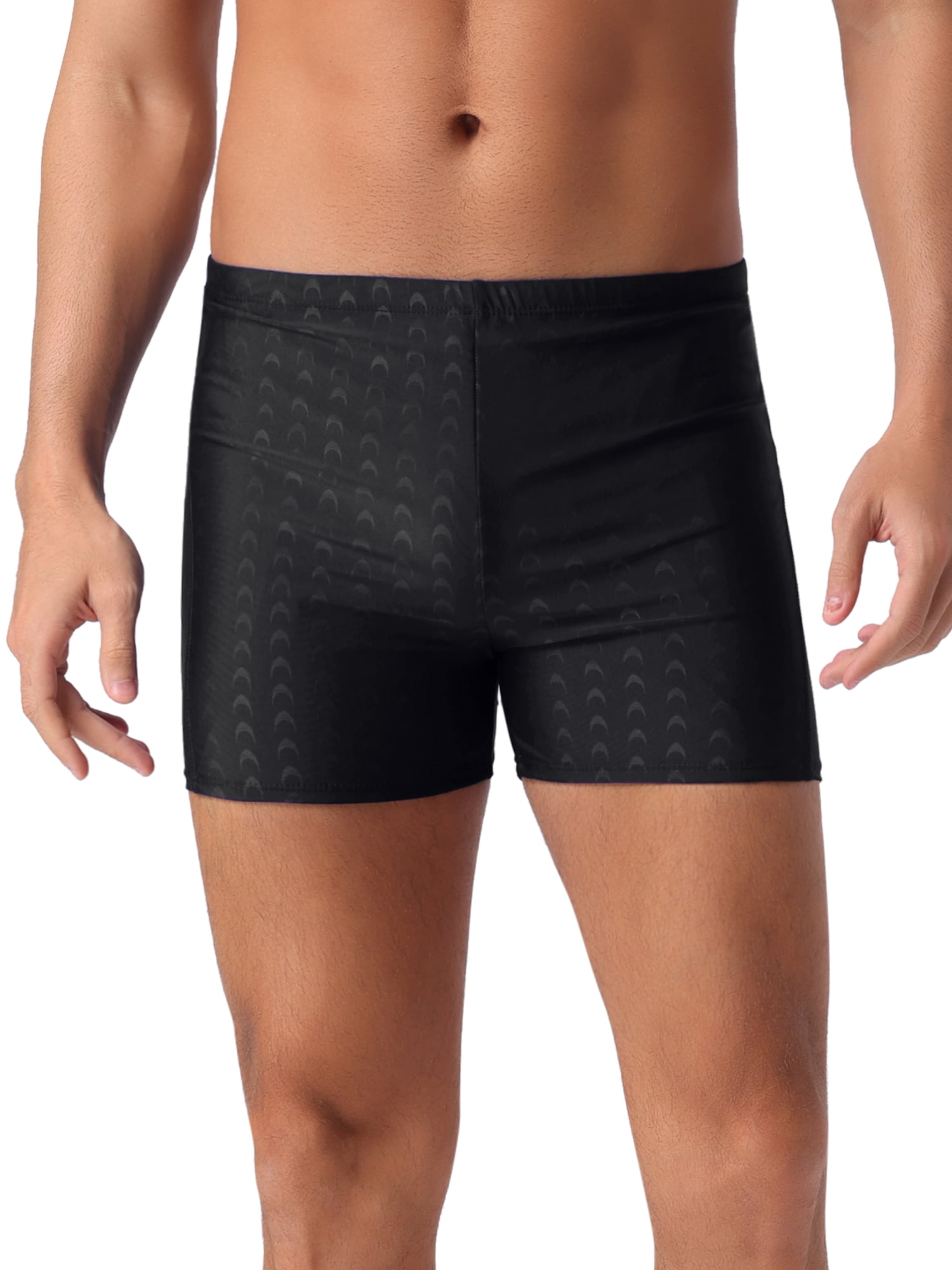DARING DIVA Men's Casual Summer Elastic Waist Swimming Training Swim Trunks 38 Black