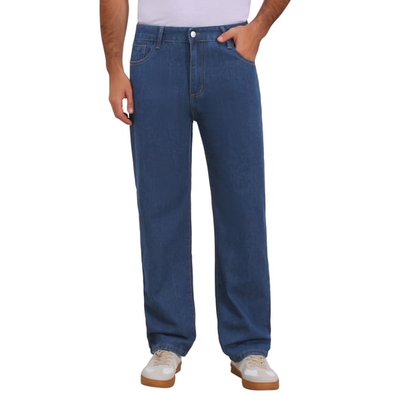 DARING DIVA Men's Classic Soft Regular Fit Straight Leg 5-pocket Jeans 38 Dark Blue