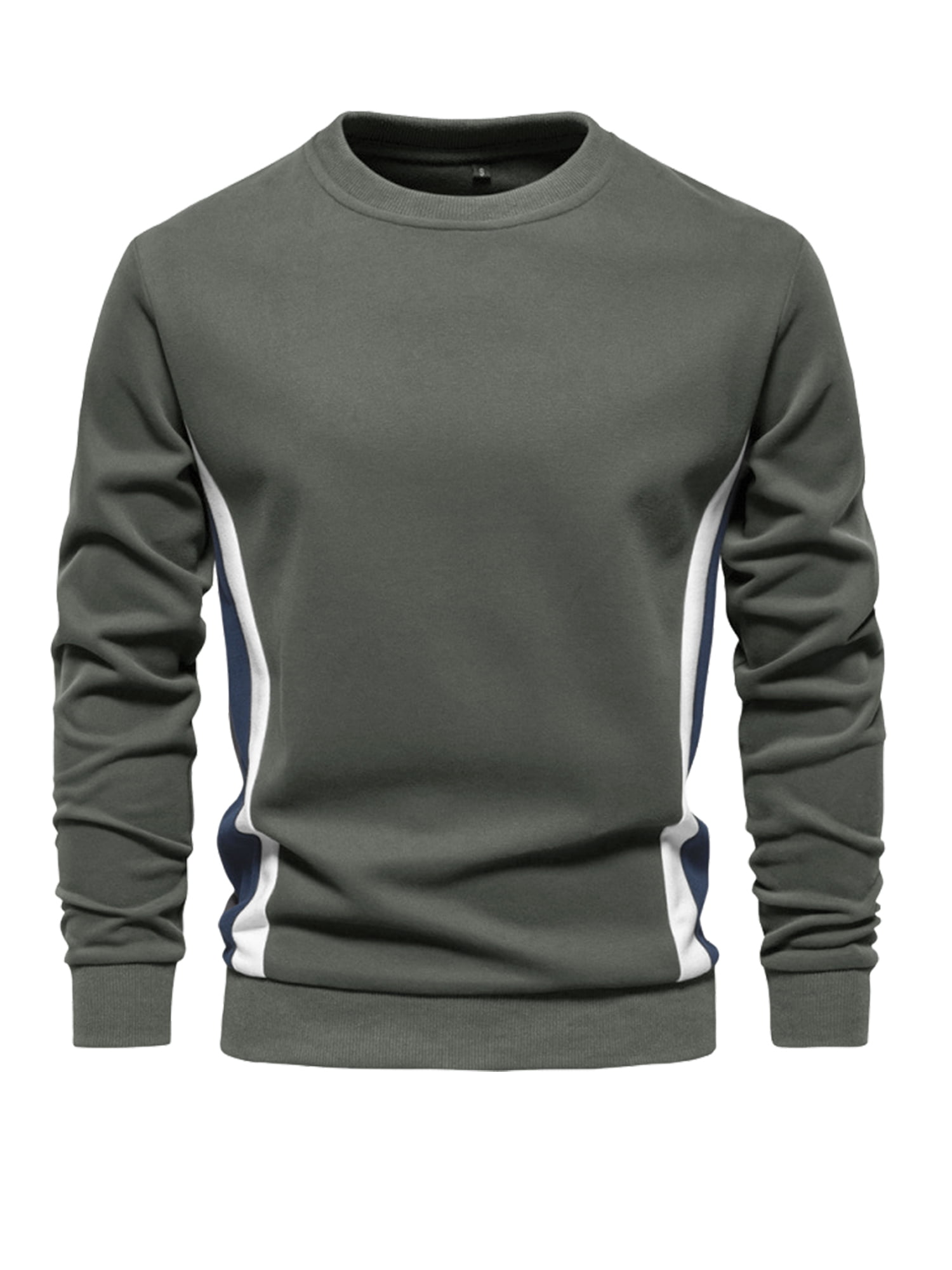 DARING DIVA Men's Color Block Long Sleeve Pullover Crewneck Sweatshirt ...