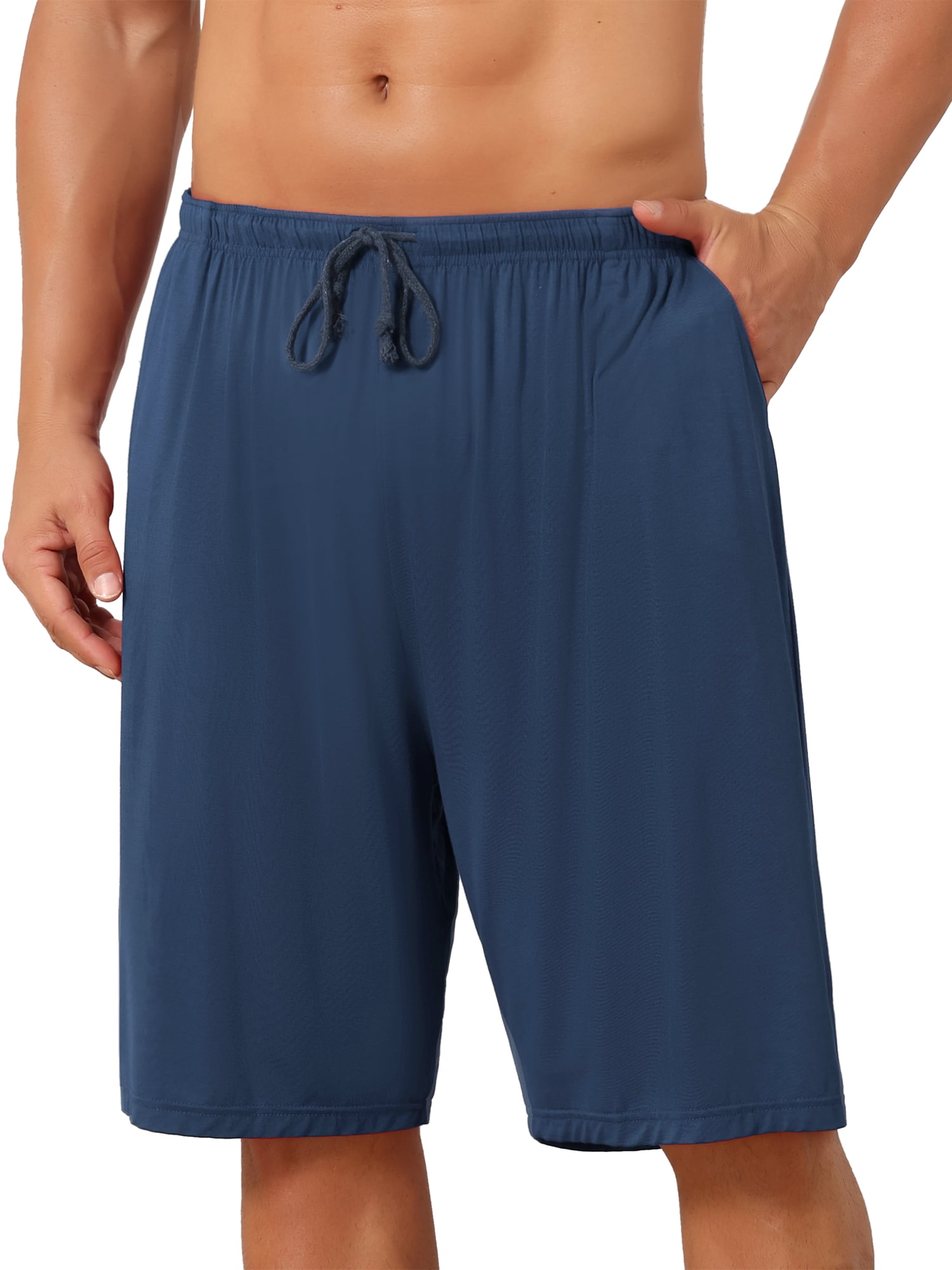 DARING DIVA Men's Comfortable Solid Lounge Drawstring Pajama Shorts 30 Dark Blue