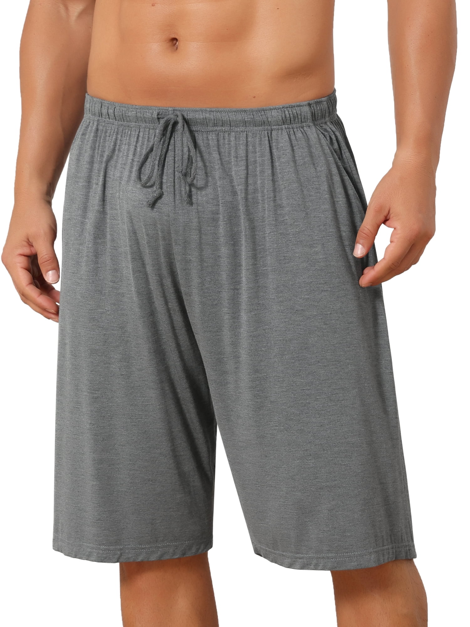 DARING DIVA Men's Comfortable Solid Lounge Drawstring Pajama Shorts 32 Dark Gray
