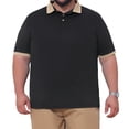 thumbnail image 1 of DARING DIVA Men's Contrast Collar Short Sleeves Breathable Polo Shirts 6XL Black, 1 of 7