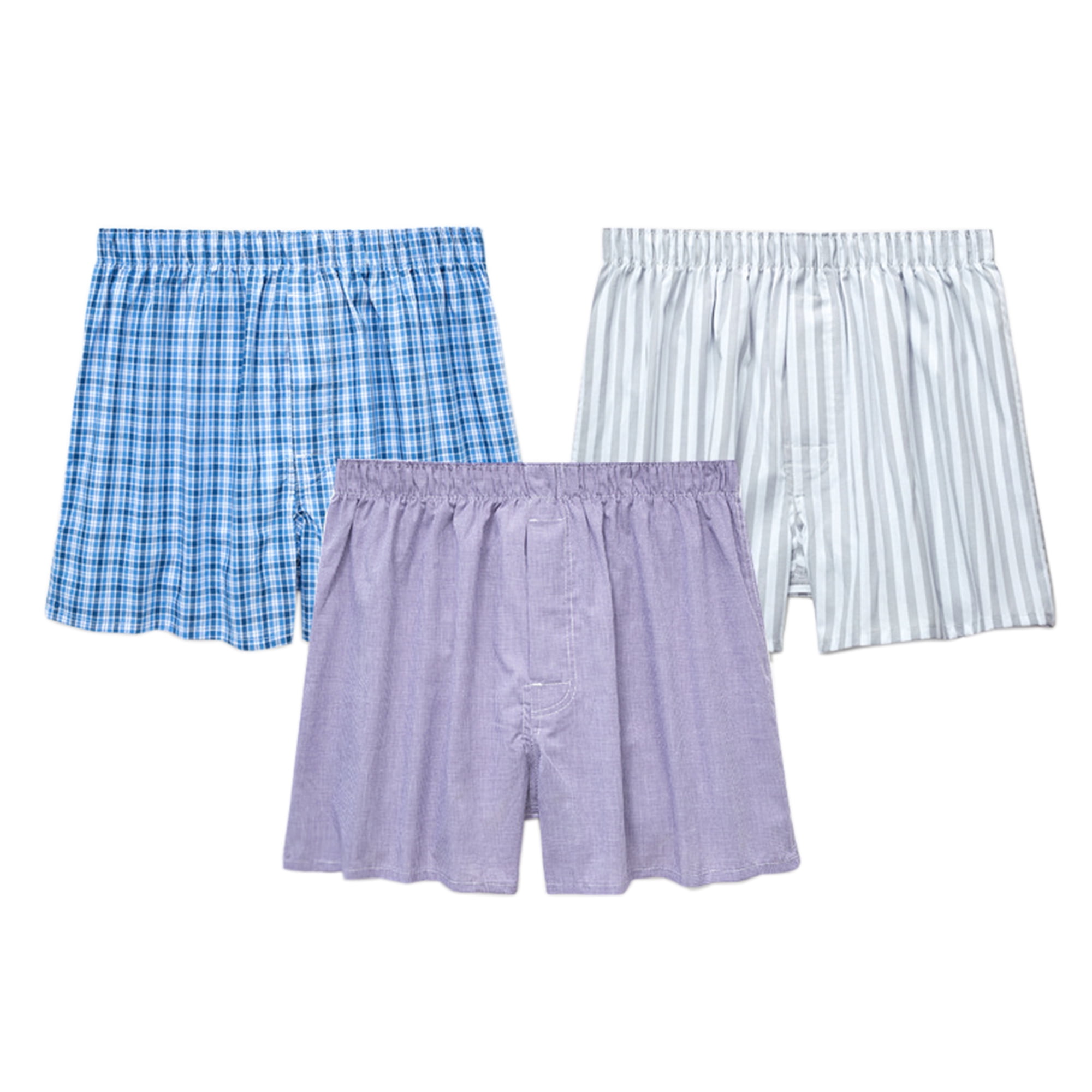 DARING DIVA Men's Cotton Mid-Waisted Shorts 30 1 Light Blue 1 Light Gray 1 Light Purple