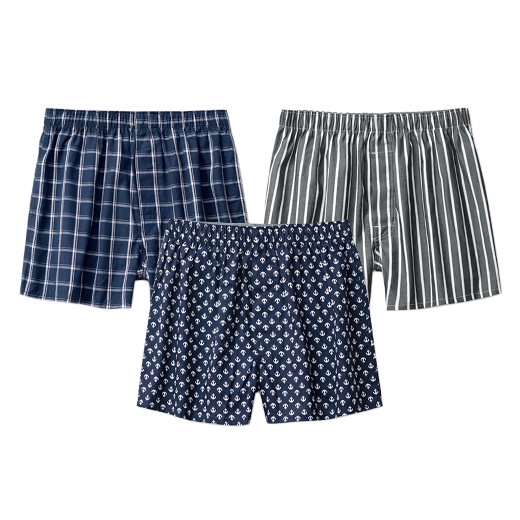 DARING DIVA Men's Cotton Mid-Waisted Shorts 32 1 Dark Blue 1 Dark Gray 1 Black