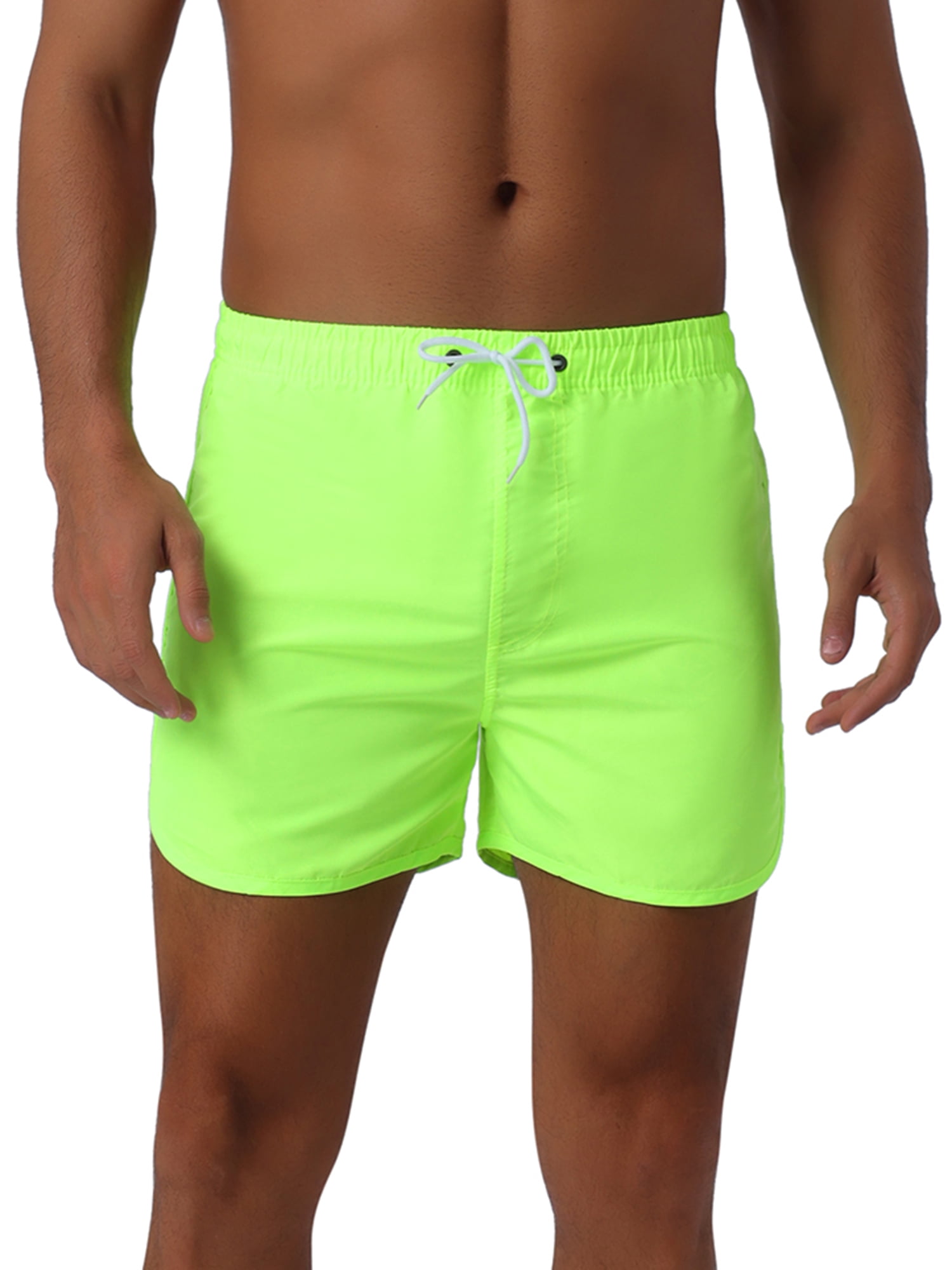 DARING DIVA Men's Elastic Waist Drawstring Beach Board Shorts 30 Light Green