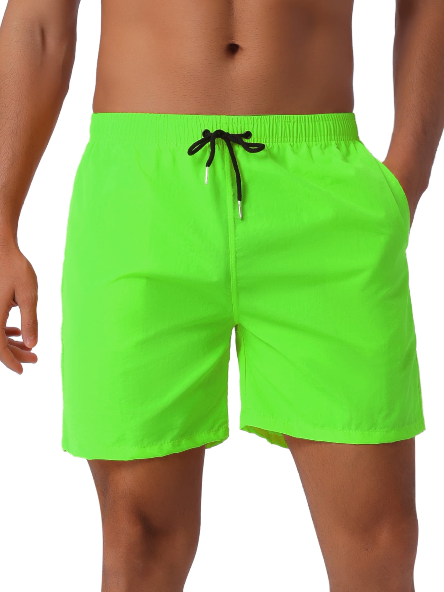 DARING DIVA Men's Elastic Waist Drawstring Surfing Board Shorts 28 Bright Green