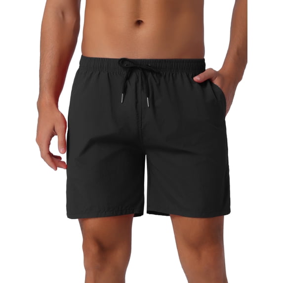 DARING DIVA Men's Elastic Waist Drawstring Surfing Board Shorts 30 Black