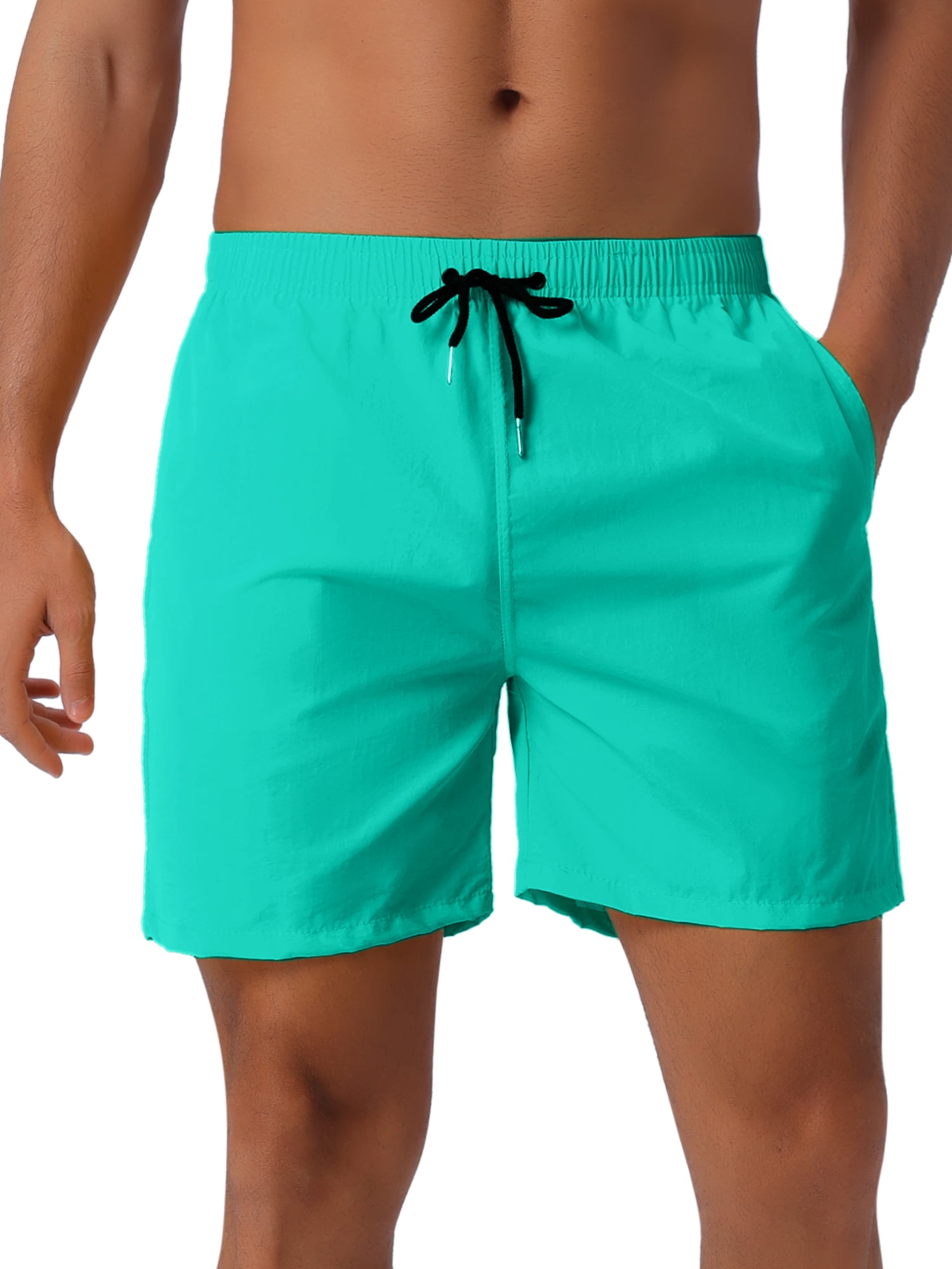 DARING DIVA Men's Elastic Waist Drawstring Surfing Board Shorts 32 Green