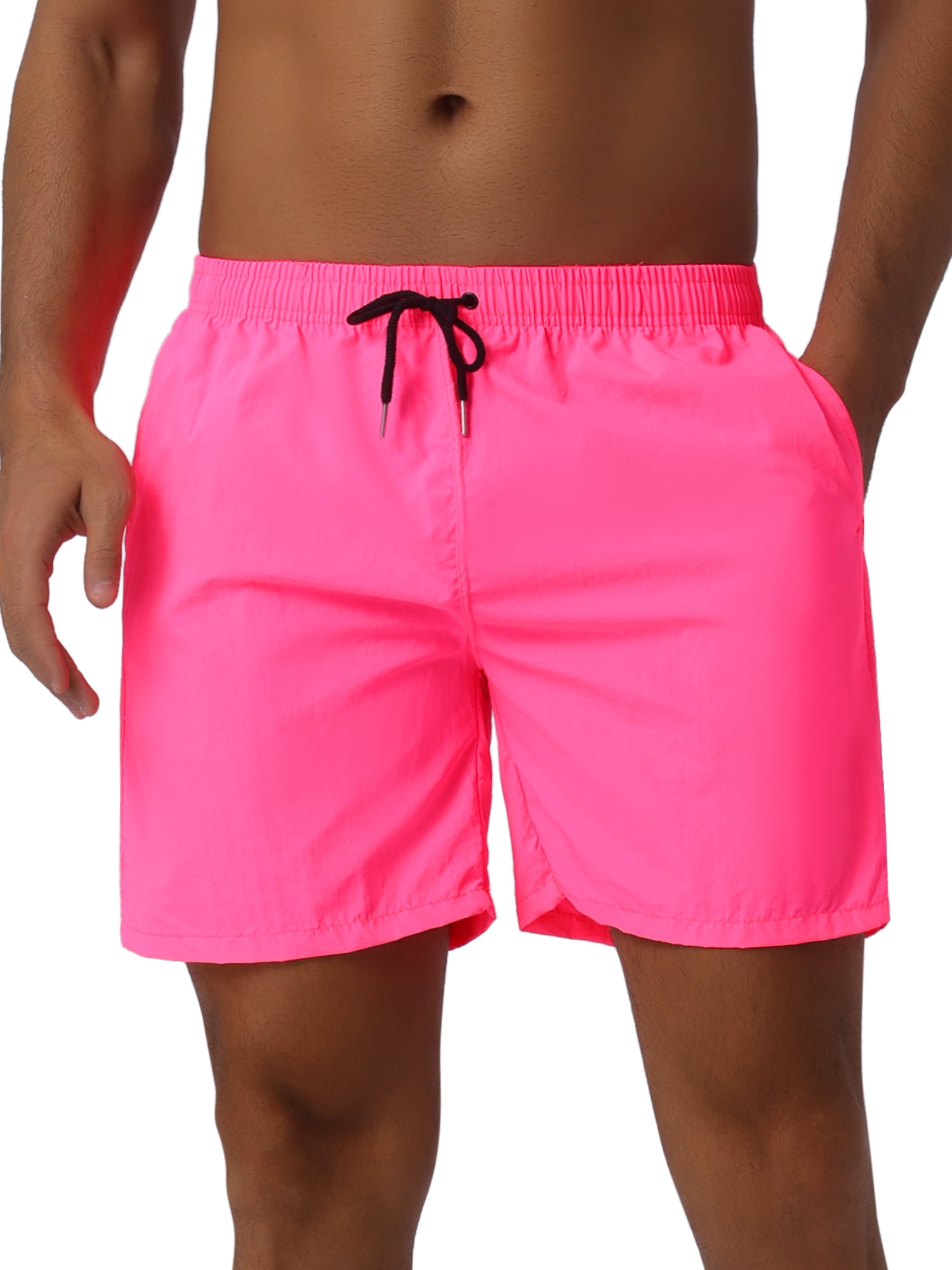 DARING DIVA Men's Elastic Waist Drawstring Surfing Board Shorts 36 Pink