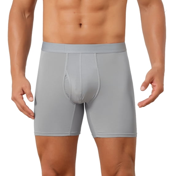 DARING DIVA Men's Elastic Waistband Soft Mid-Waisted Solid Underwear 30 Light Gray