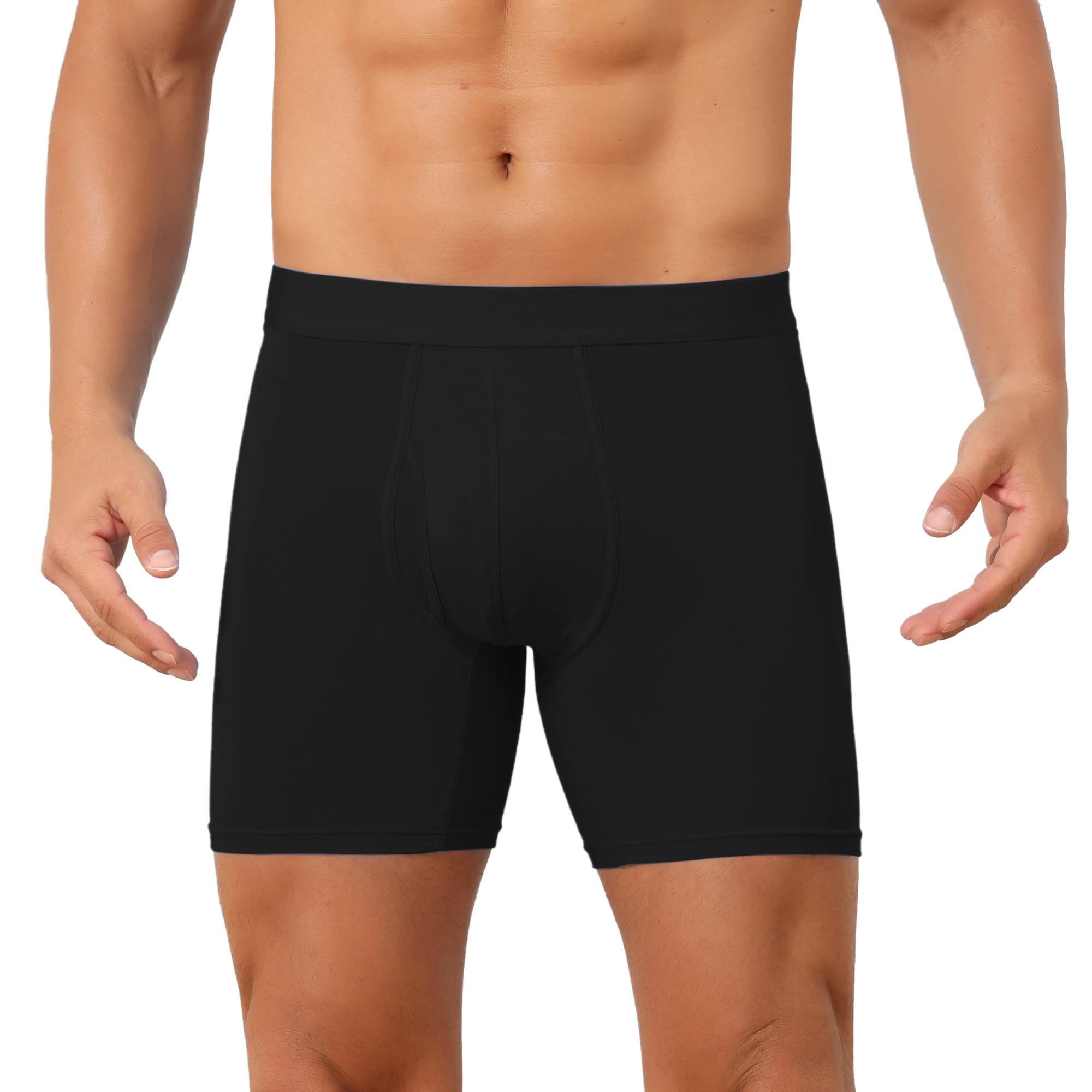 DARING DIVA Men's Elastic Waistband Soft Mid-Waisted Solid Underwear 38 Black
