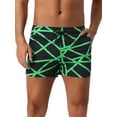 thumbnail image 1 of DARING DIVA Men's Geometric Patterns Elastic Waist Board Shorts 32 Green, 1 of 6