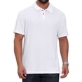 thumbnail image 1 of DARING DIVA Men's Jacquard Short Sleeve Button Down Collared Polo Shirts S White, 1 of 7